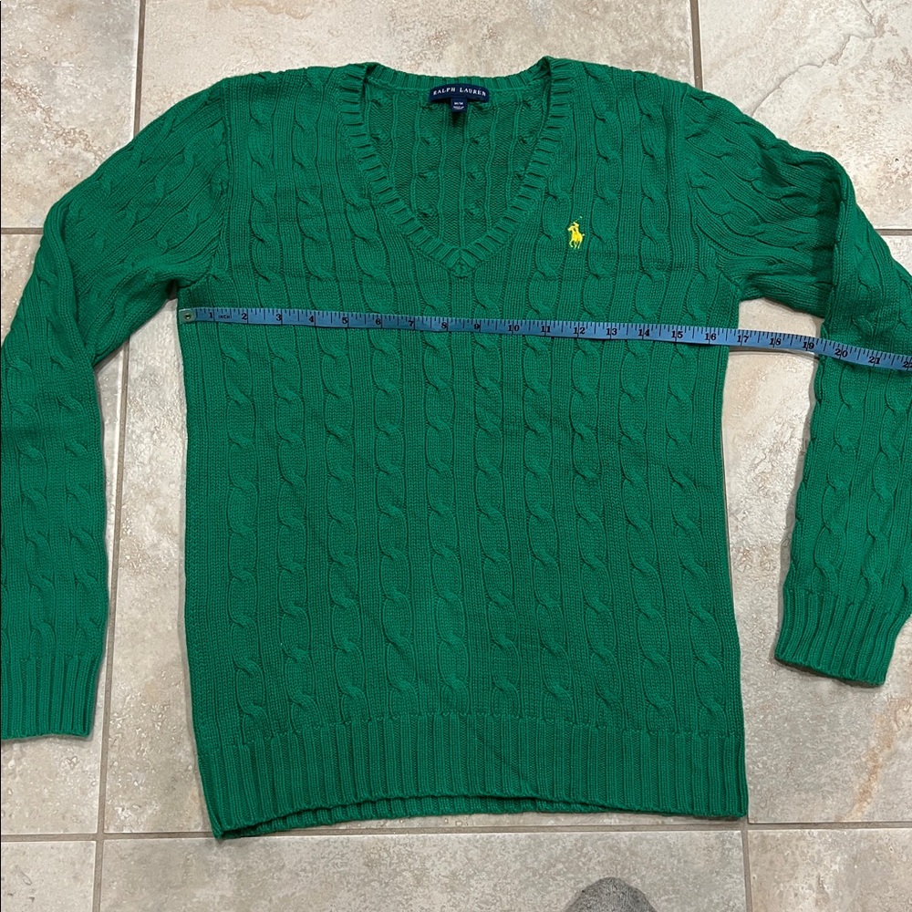 Ralph Lauren Green V-Neck Sweater - Picture 6 of 10